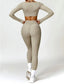 The model wearing Bahamas 2pcs Set: Long Sleeved Crop Top & Leggings slimming shaper tight lifting jumpsuit romper leggings bodysuit yoga outfit set