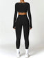 The model wearing Bahamas 2pcs Set: Long Sleeved Crop Top & Leggings slimming shaper tight lifting jumpsuit romper leggings bodysuit yoga outfit set