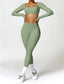 The model wearing Bahamas 2pcs Set: Long Sleeved Crop Top & Leggings slimming shaper tight lifting jumpsuit romper leggings bodysuit yoga outfit set