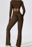 The model wearing Mojave Fitness Pants slimming shaper tight lifting jumpsuit romper leggings bodysuit yoga outfit set