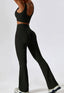 The model wearing Mojave Fitness Pants slimming shaper tight lifting jumpsuit romper leggings bodysuit yoga outfit set