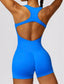 The model wearing Beverly Romper slimming shaper tight lifting jumpsuit romper leggings bodysuit yoga outfit set