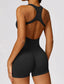 The model wearing Beverly Romper slimming shaper tight lifting jumpsuit romper leggings bodysuit yoga outfit set