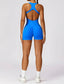 The model wearing Beverly Romper slimming shaper tight lifting jumpsuit romper leggings bodysuit yoga outfit set