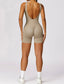 The model wearing TOKYO Seamless Romper slimming shaper tight lifting jumpsuit romper leggings bodysuit yoga outfit set