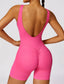 The model wearing TOKYO Seamless Romper slimming shaper tight lifting jumpsuit romper leggings bodysuit yoga outfit set