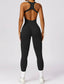 The model wearing Beverly Sports Jumpsuit slimming shaper tight lifting jumpsuit romper leggings bodysuit yoga outfit set