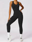 The model wearing Beverly Sports Jumpsuit slimming shaper tight lifting jumpsuit romper leggings bodysuit yoga outfit set