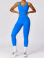 The model wearing Beverly Sports Jumpsuit slimming shaper tight lifting jumpsuit romper leggings bodysuit yoga outfit set