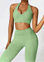 The model wearing Alanya 2pcs Set: High Waist Leggings & Sports Bra slimming shaper tight lifting jumpsuit romper leggings bodysuit yoga outfit set