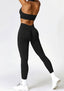 The model wearing Alanya 2pcs Set: High Waist Leggings & Sports Bra slimming shaper tight lifting jumpsuit romper leggings bodysuit yoga outfit set