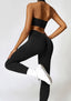 The model wearing Alanya 2pcs Set: High Waist Leggings & Sports Bra slimming shaper tight lifting jumpsuit romper leggings bodysuit yoga outfit set