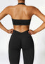 The model wearing Alanya 2pcs Set: High Waist Leggings & Sports Bra slimming shaper tight lifting jumpsuit romper leggings bodysuit yoga outfit set