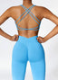 The model wearing Alanya 2pcs Set: High Waist Leggings & Sports Bra slimming shaper tight lifting jumpsuit romper leggings bodysuit yoga outfit set