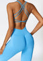 The model wearing Alanya 2pcs Set: High Waist Leggings & Sports Bra slimming shaper tight lifting jumpsuit romper leggings bodysuit yoga outfit set