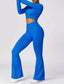 The model wearing Havana 2pcs Set: Long Sleeved Shirts & Leggings slimming shaper tight lifting jumpsuit romper leggings bodysuit yoga outfit set