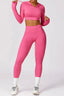 The model wearing Jamaica 2pcs Set: Hoodie & Leggings slimming shaper tight lifting jumpsuit romper leggings bodysuit yoga outfit set