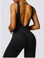 The model wearing TOKYO Seamless Jumpsuit slimming shaper tight lifting jumpsuit romper leggings bodysuit yoga outfit set