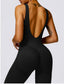 The model wearing Shaping Seamless Lifting Scrunch Unitard Jumpsuit slimming shaper tight lifting jumpsuit romper leggings bodysuit yoga outfit set