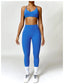 The model wearing Malibu Yoga Set Clothes Sportswear Sports Bra & Leggings - NUFIT STORE slimming shaper tight lifting jumpsuit romper leggings bodysuit yoga outfit set