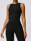 The model wearing TOKYO Seamless Jumpsuit slimming shaper tight lifting jumpsuit romper leggings bodysuit yoga outfit set