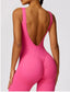 The model wearing TOKYO Seamless Jumpsuit slimming shaper tight lifting jumpsuit romper leggings bodysuit yoga outfit set