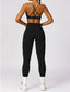 The model wearing AstraYoga 2pcs Set: High-Waist Leggings and Ultimate Support Sports Bra front view slimming shaper tight lifting jumpsuit romper leggings bodysuit yoga outfit set