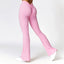 The model wearing Pink Santa Barbara Yoga High Waist Pants - NUFIT STORE slimming shaper tight lifting jumpsuit romper leggings bodysuit yoga outfit set