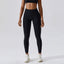 The model wearing Advanced Black Wynwood Seamless Yoga High Waist Leggings - NUFIT STORE slimming shaper tight lifting jumpsuit romper leggings bodysuit yoga outfit set