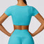 The model wearing Morocco Crop Top - NUFIT STORE slimming shaper tight lifting jumpsuit romper leggings bodysuit yoga outfit set