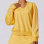 The model wearing Mango Yellow Lounge PoshFlex Sweater