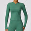 The model wearing Sea King Green Space Yoga Shirt Jackets Activewear - NUFIT STORE star trek slimming shaper tight lifting jumpsuit romper leggings bodysuit yoga outfit set