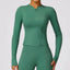 The model wearing Discovery Uniform Green Space Yoga Shirt Jackets Activewear - NUFIT STORE star trek slimming shaper tight lifting jumpsuit romper leggings bodysuit yoga outfit set