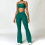 The model wearing Sea King Green Set Portofino Yoga Sets Sports Bra & Pants - NUFIT STORE slimming shaper tight lifting jumpsuit romper leggings bodysuit yoga outfit set