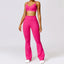 The model wearing Rose Set Havana Yoga Set Sports Bra & Leggings - NUFIT STORE slimming shaper tight lifting jumpsuit romper leggings bodysuit yoga outfit set