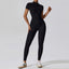 The model wearing Advanced Black 44163507650709|44163507683477|44163507716245|44163507749013 slimming shaper tight lifting jumpsuit romper leggings bodysuit yoga outfit set