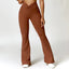 The model wearing Caramel Portofino Pants - NUFIT STORE slimming shaper tight lifting jumpsuit romper leggings bodysuit yoga outfit set