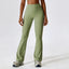 The model wearing Bean green Mojave Fitness Pants - NUFIT STORE slimming shaper tight lifting jumpsuit romper leggings bodysuit yoga outfit set