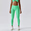 The model wearing Apple green Wynwood Seamless Yoga High Waist Leggings - NUFIT STORE slimming shaper tight lifting jumpsuit romper leggings bodysuit yoga outfit set