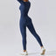 The model wearing Seamless Yoga Suit Women's Bodysuit Spring Dance Fitness Clothes Gym Push Up Workout Bodysuit Tight Long-Sleeved Athletic Wear - NUFIT STORE slimming shaper tight lifting jumpsuit romper leggings bodysuit yoga outfit set