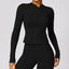 The model wearing Advanced Black Space Yoga Shirt Jackets Activewear - NUFIT STORE back view star trek slimming shaper tight lifting jumpsuit romper leggings bodysuit yoga outfit set