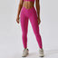 The model wearing Magenta Valencia Yoga Athletic Wear High Waist Leggings - NUFIT STORE slimming shaper tight lifting jumpsuit romper leggings bodysuit yoga outfit set