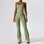 The model wearing Bean Green Set 44153669910677|44153669943445|44153669976213|44153670008981 slimming shaper tight lifting jumpsuit romper leggings bodysuit yoga outfit set