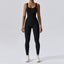 The model wearing black TOKYO Sports Jumpsuit Sportswear - NUFIT STORE slimming shaper tight lifting jumpsuit romper leggings bodysuit yoga outfit set