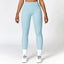 The model wearing Sky Blue Tribeca Sport Leggings - NUFIT STORE slimming shaper tight lifting jumpsuit romper leggings bodysuit yoga outfit set