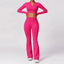 The model wearing Rose Set Havana Yoga Set Long Sleeve Shirts & Leggings - NUFIT STORE slimming shaper tight lifting jumpsuit romper leggings bodysuit yoga outfit set