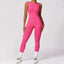 The model wearing TOKYO Seamless Jumpsuit slimming shaper tight lifting jumpsuit romper leggings bodysuit yoga outfit set