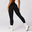 The model wearing Space High Waist Elastic Yoga Leggings - NUFIT STORE slimming shaper tight lifting jumpsuit romper leggings bodysuit yoga outfit set