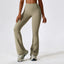 The model wearing Camel palm Mojave Fitness Pants - NUFIT STORE slimming shaper tight lifting jumpsuit romper leggings bodysuit yoga outfit set