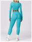 The model wearing Morocco Yoga Sets Long Sleeve & Leggings - NUFIT STORE slimming shaper tight lifting jumpsuit romper leggings bodysuit yoga outfit set